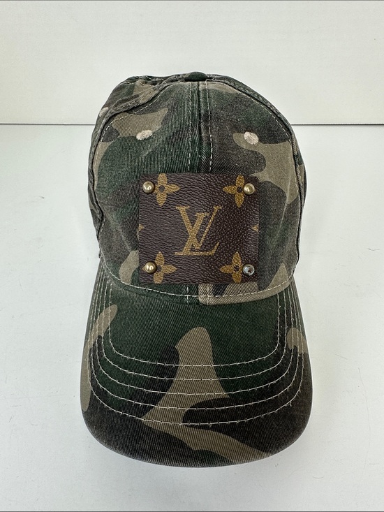 None Accessories - Luxury Inspired Upcycled Camo Baseball Hat One Size Adjustable Velcro Closure
